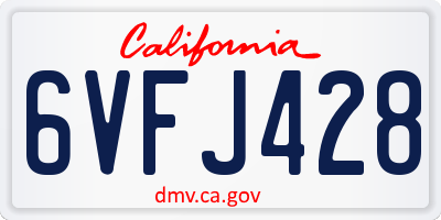 CA license plate 6VFJ428