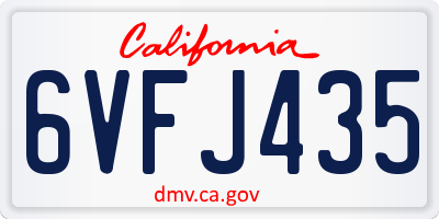 CA license plate 6VFJ435