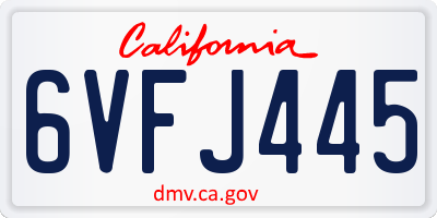 CA license plate 6VFJ445
