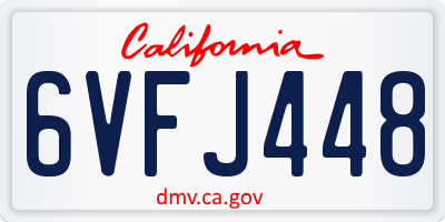 CA license plate 6VFJ448