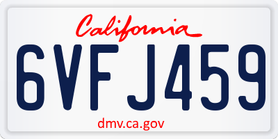 CA license plate 6VFJ459