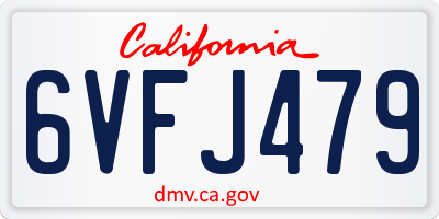 CA license plate 6VFJ479