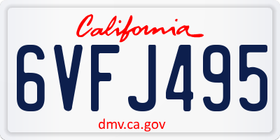 CA license plate 6VFJ495