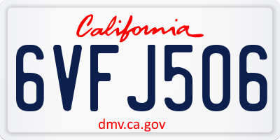 CA license plate 6VFJ506