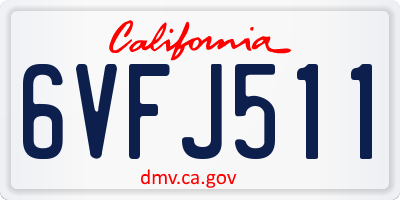 CA license plate 6VFJ511