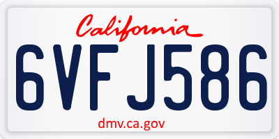 CA license plate 6VFJ586