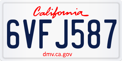 CA license plate 6VFJ587