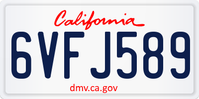 CA license plate 6VFJ589