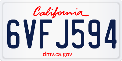 CA license plate 6VFJ594