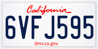 CA license plate 6VFJ595