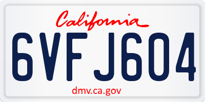 CA license plate 6VFJ604