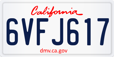 CA license plate 6VFJ617