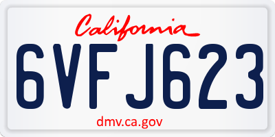 CA license plate 6VFJ623