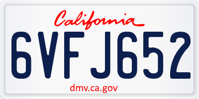 CA license plate 6VFJ652