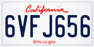CA license plate 6VFJ656