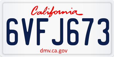 CA license plate 6VFJ673