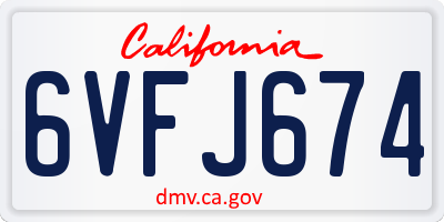 CA license plate 6VFJ674