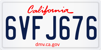 CA license plate 6VFJ676