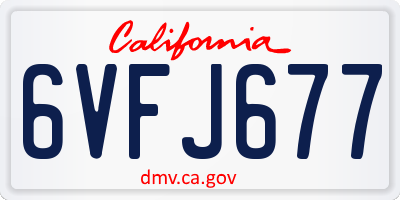 CA license plate 6VFJ677