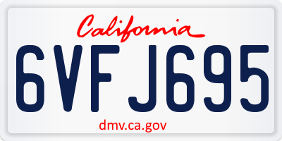CA license plate 6VFJ695