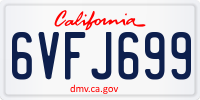 CA license plate 6VFJ699