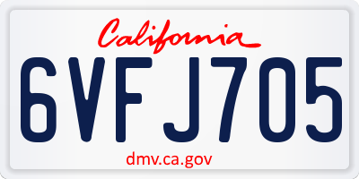 CA license plate 6VFJ705