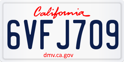 CA license plate 6VFJ709