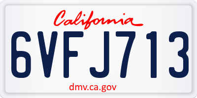 CA license plate 6VFJ713
