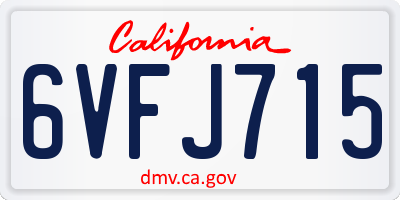 CA license plate 6VFJ715