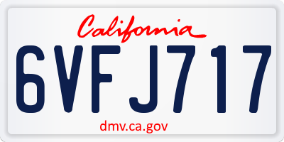 CA license plate 6VFJ717