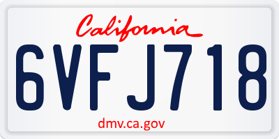 CA license plate 6VFJ718