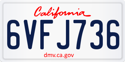 CA license plate 6VFJ736