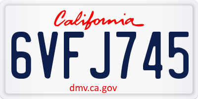 CA license plate 6VFJ745