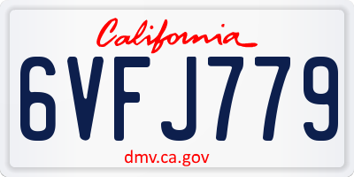 CA license plate 6VFJ779