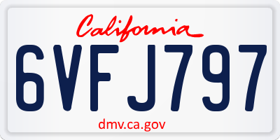 CA license plate 6VFJ797