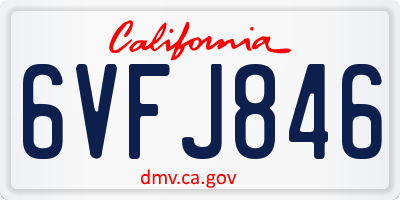 CA license plate 6VFJ846