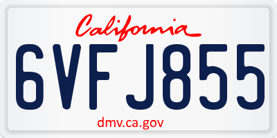 CA license plate 6VFJ855