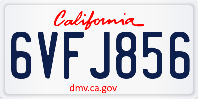 CA license plate 6VFJ856
