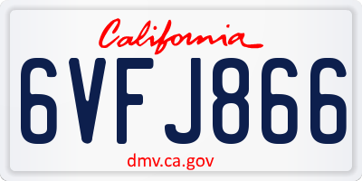 CA license plate 6VFJ866
