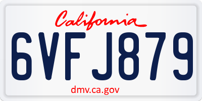 CA license plate 6VFJ879