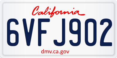 CA license plate 6VFJ902