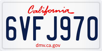 CA license plate 6VFJ970