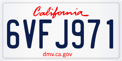CA license plate 6VFJ971