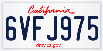 CA license plate 6VFJ975