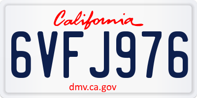 CA license plate 6VFJ976