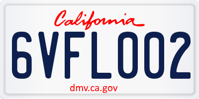 CA license plate 6VFL002