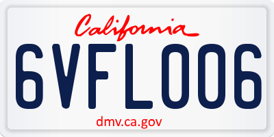 CA license plate 6VFL006