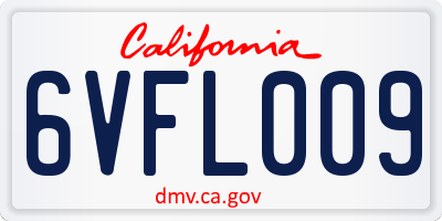 CA license plate 6VFL009