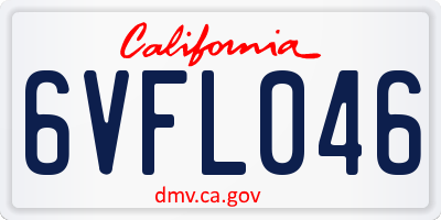 CA license plate 6VFL046