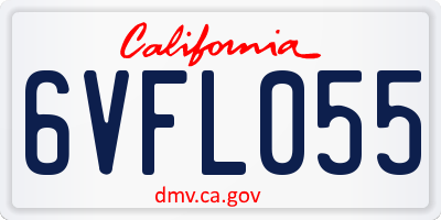 CA license plate 6VFL055